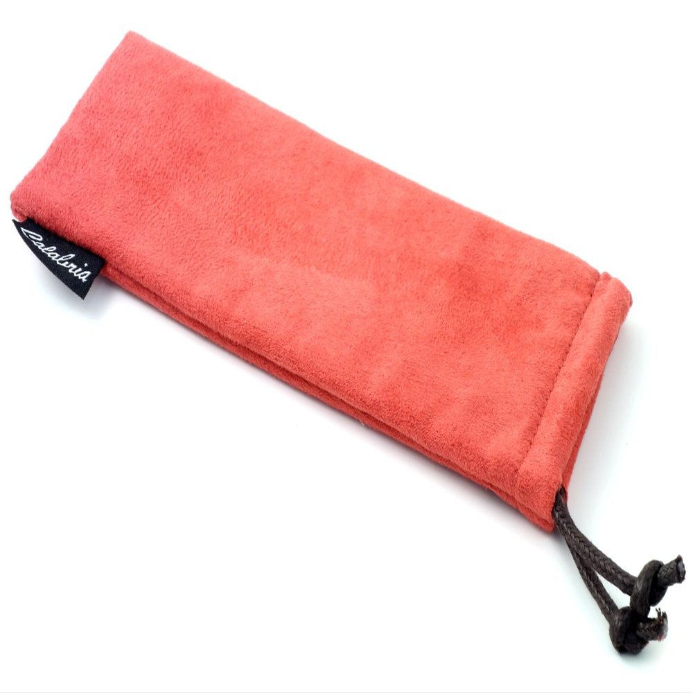 Calabria C-347 Soft Drawstring Eyeglass Pouch Red Chamois Men Women Cloth Glasses Bag Sunglasses Holder Screen Lens Cleaning