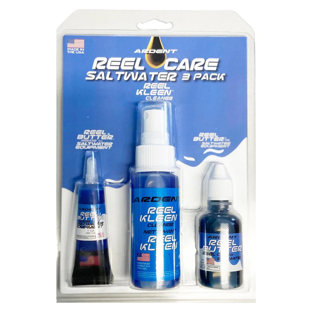 Ardent Tackle Saltwater Reel Care 3 Pack/Fishing Reel Cleaner Lubricator & Grease/Clean & Protect Fishing Reel/Includes Reel Butter Grease, Reel Kleen Cleaner, and Reel Butter Oil/Saltwater 3 Pack
