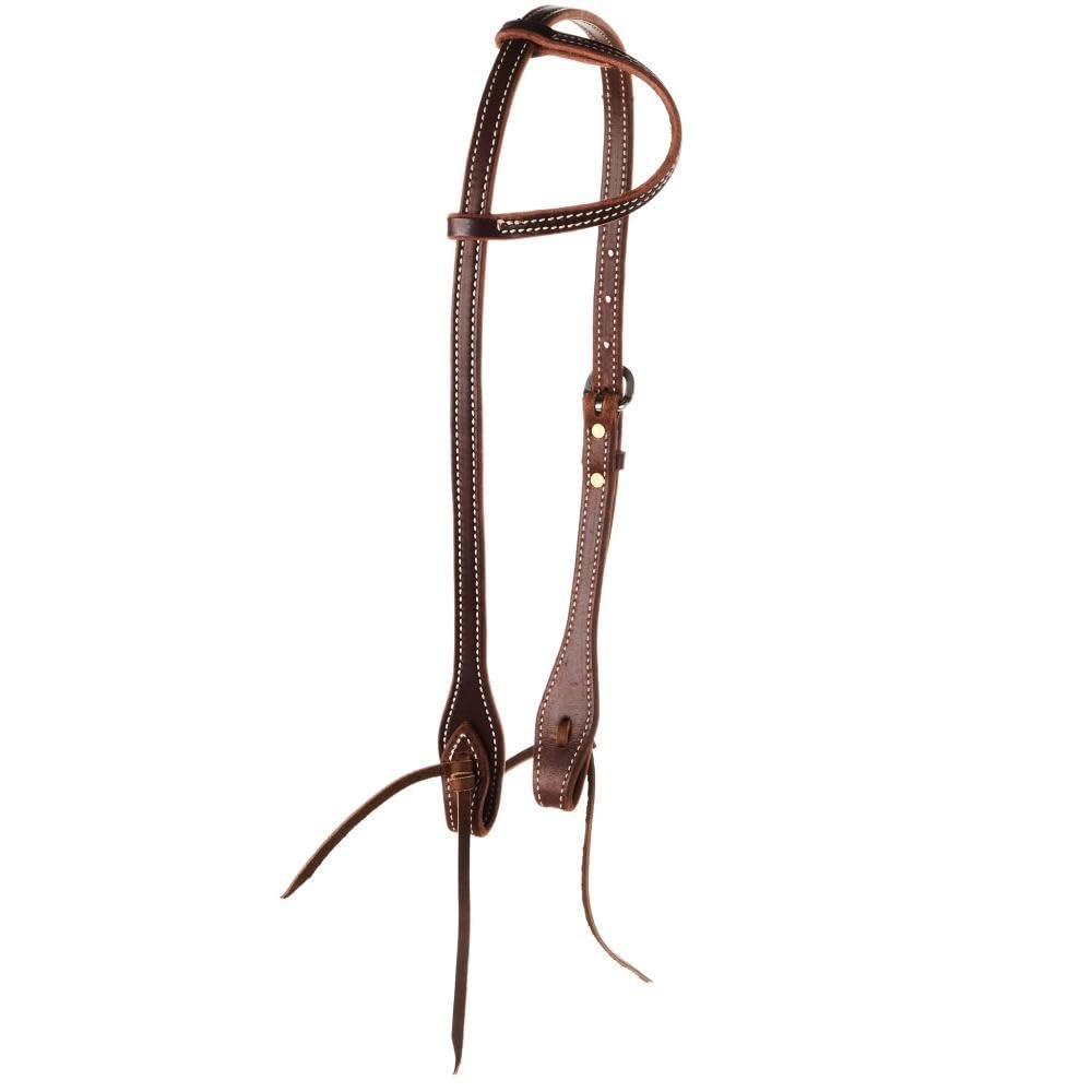 Monarchy Nrs 5/8 Inch Stitch Dark Leather Single Ear Headstall