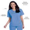 Landau Scrub Zone Relaxed Fit 2-Pocket V-Neck Scrub Top for Women 70221 Ceil Blue view 2