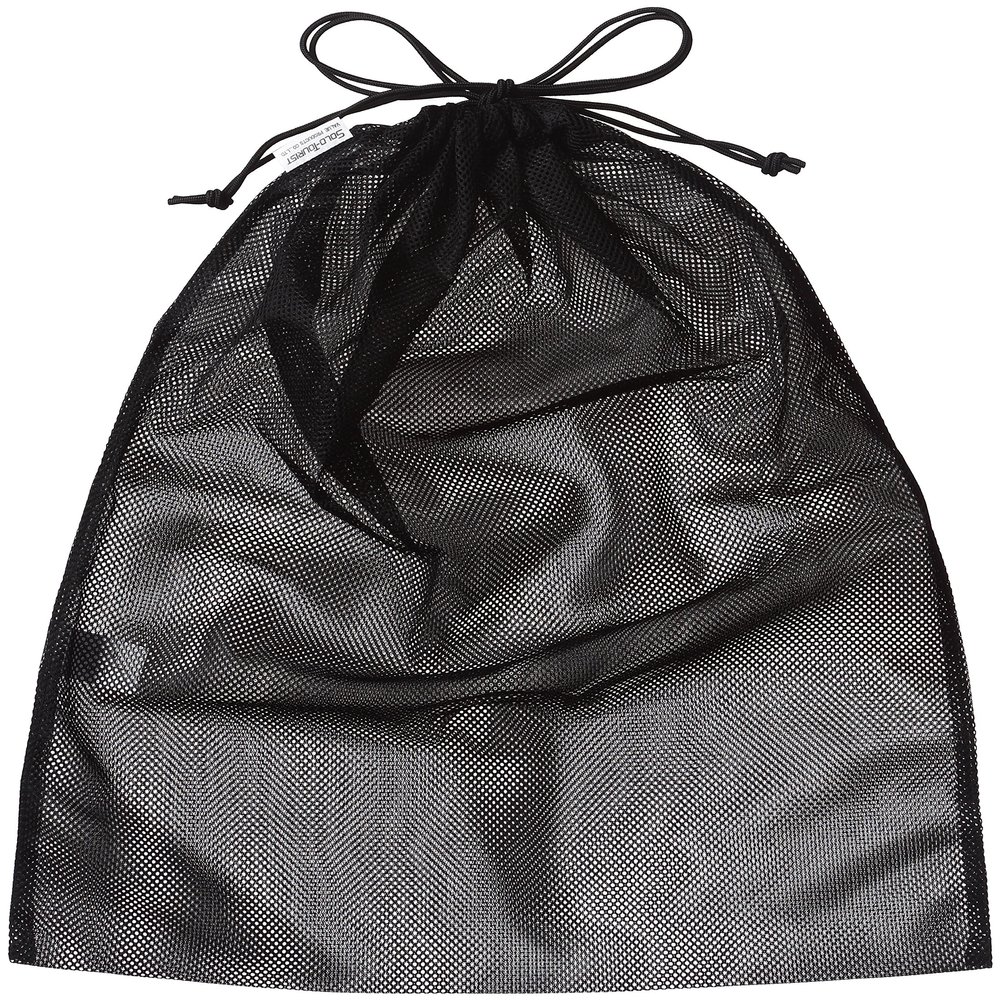 solo-tourist() Luggage Large Mesh Drawstring Bag, Black, One Size