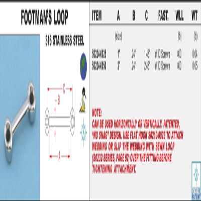 316 Stainless Footman's Loop 2" (S0224-0050)