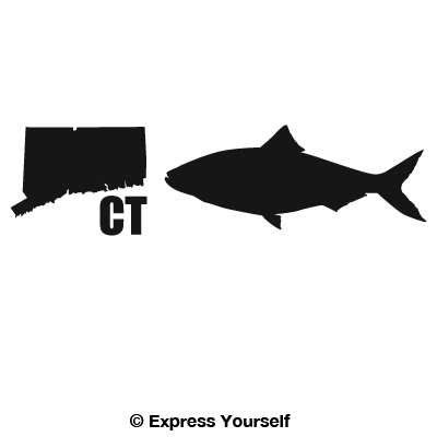 Express Yourself Products CT American Shad State Fish (Black - Large) Decal Sticker - State Fish Collection