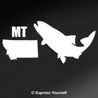 Express Yourself Products MT Blackspotted Cutthroat Trout State Fish (White - Large) Decal Sticker - State Fish Collection
