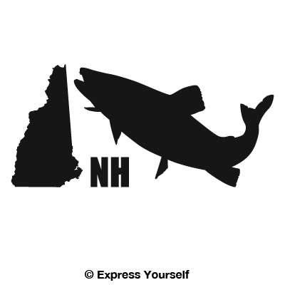 Express Yourself NH Brook Trout State Fish (Black - Large) Decal Sticker - State Fish Collection