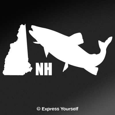 Express Yourself NH Brook Trout State Fish (White - Large) Decal Sticker - State Fish Collection