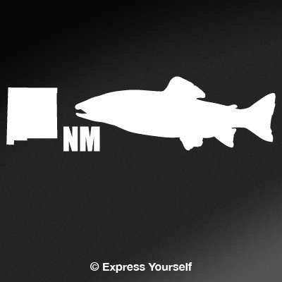 Express Yourself NM Cutthroat Trout State Fish (White - Large) Decal Sticker - State Fish Collection