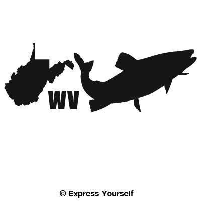 Express Yourself Products WV Brook Trout State Fish (Black - Large) Decal Sticker - State Fish Collection