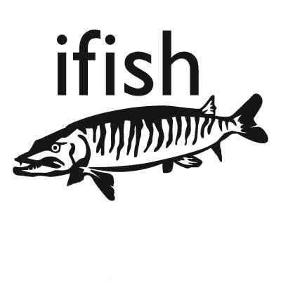 Express Yourself ifish Muskie (Black - Large) Decal Sticker - Freshwater Fish Collection
