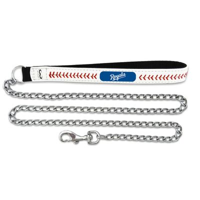 MLB Kansas City Royals Baseball Leather Chain Leash, 2.5 mm