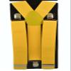 ACCmall Men's Unisex Clip-on Braces Elastic Yellow Suspender view 1