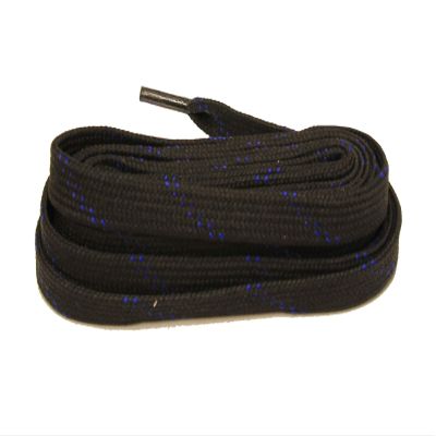 Ten Seconds Non-Waxed Hockey Laces Black with Royal Chip, 96
