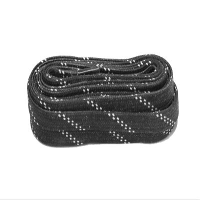 Ten Seconds Waxed Hockey Laces Black with White Chip, 72