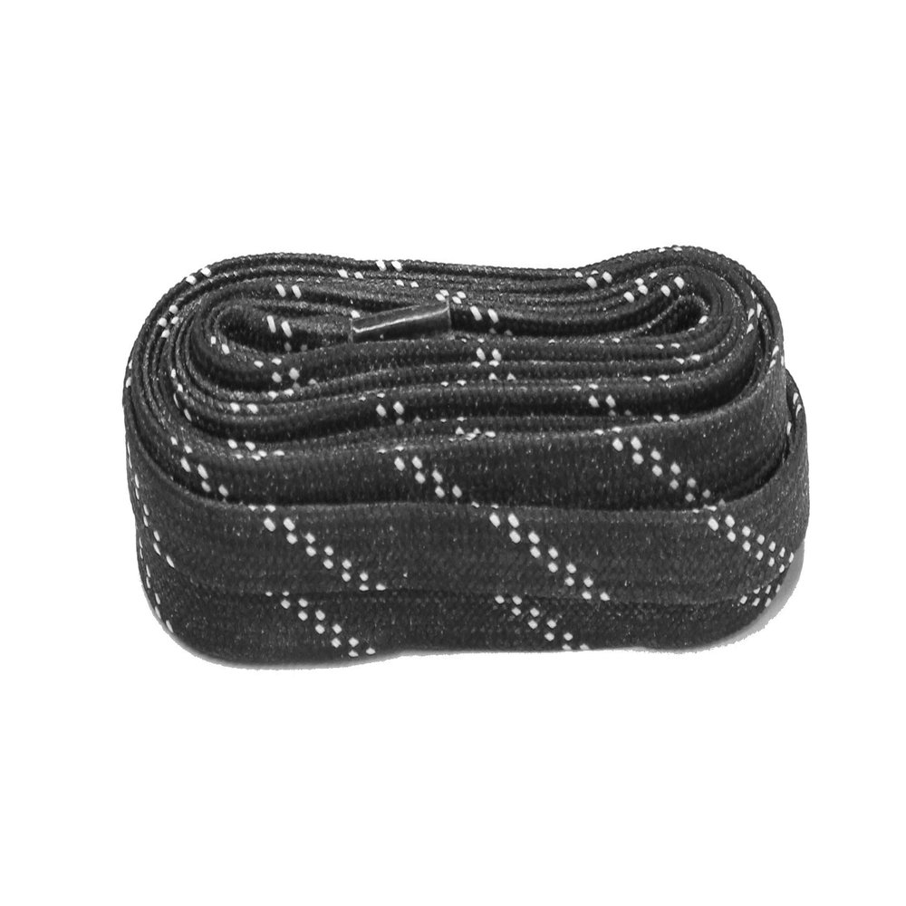 Ten Seconds Waxed Hockey Laces Black with White Chip, 72