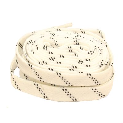 Ten Seconds Waxed Hockey Laces White with Black chip, 108