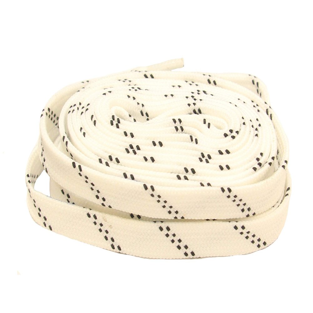 Ten Seconds Waxed Hockey Laces White with Black chip, 108