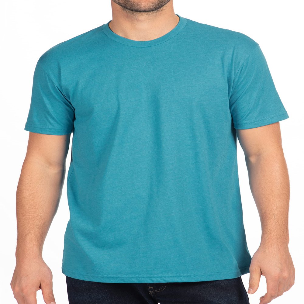 3600 Next Level Men's Premium Fitted Short-Sleeve Cotton Crew ,Turquoise,M