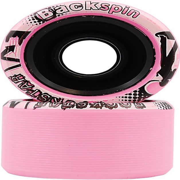 Pink Backspin RockStar Quad Speed Skate Wheels 92A-L8