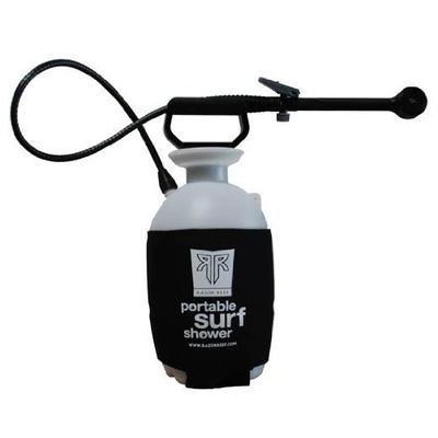 RazorReef Brushed Modern Portable Surf Shower, 1 Meter Poly Hose, No Batteries Needed