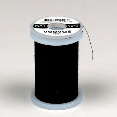 10/0 Veevus Thread Black Fly Tying Thread