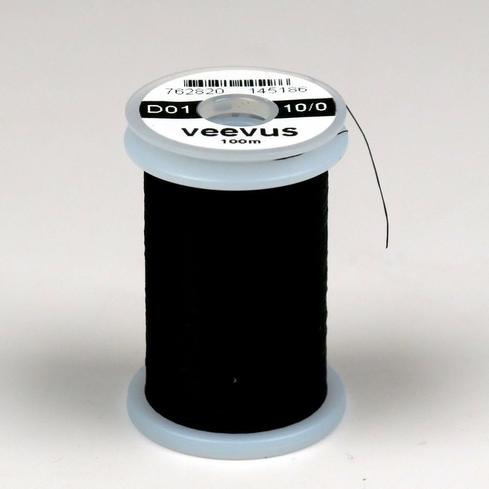 10/0 Veevus Thread Black Fly Tying Thread