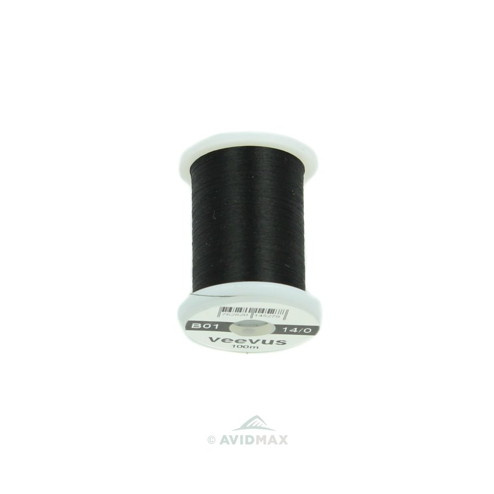 14/0 VEEVUS THREAD - ASSORTED COLORS - Black - FLY TYING