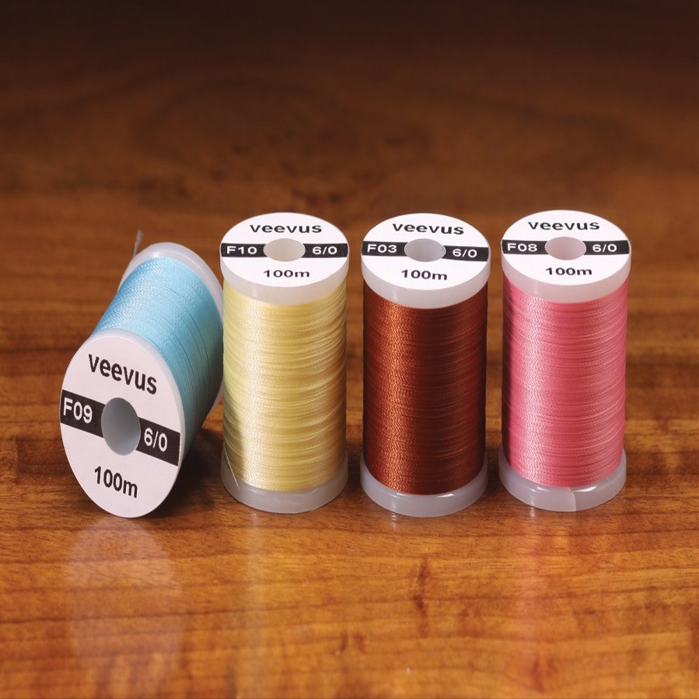 6/0 VEEVUS THREAD - ASSORTED COLORS - Black - FLY TYING