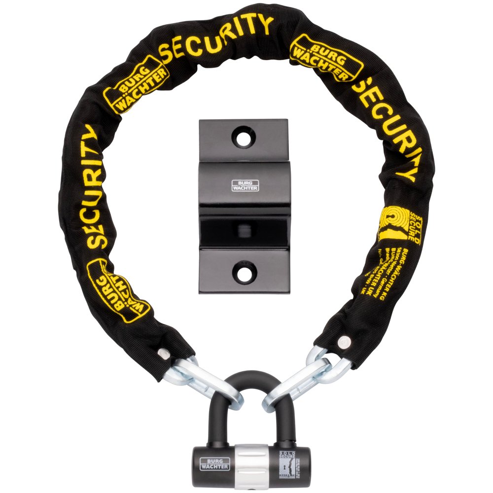 Burg Wachter 1M Sold Secure Lock and Ground Anchor Kit Bike Lock, Black