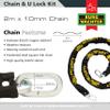 Burg Wachter 1M Sold Secure Lock and Ground Anchor Kit Bike Lock, Black view 3