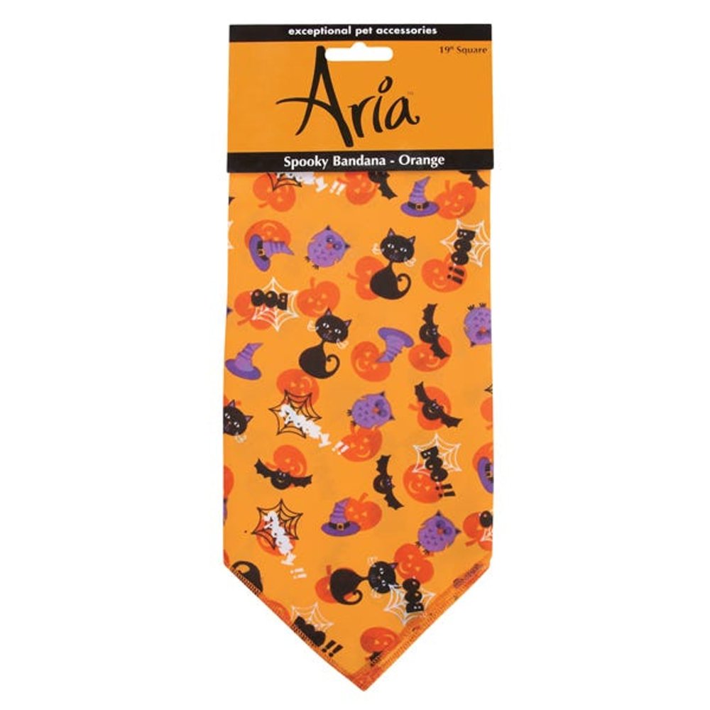 Aria Polyester Spooky Bandana, Orange