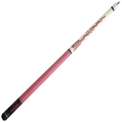 Athena ATH34 Pool/Billiards Cue - Pink Tribal Hearts & Roses - 21oz