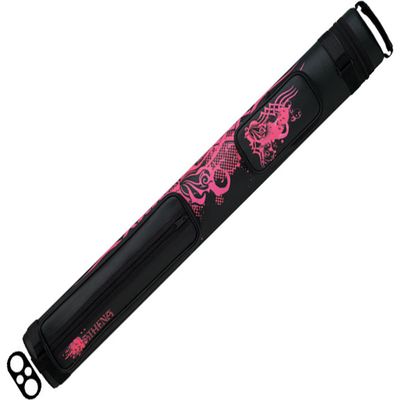 Athena ATHC01 2x2 Black w/Pink Tribal Rose Pool/Billiard Hard Cue Case