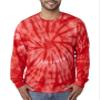Adult Tie-Dyed Long-Sleeve Cotton Tee (Purple Spider) (Medium) view 1
