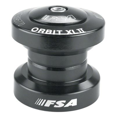 FSA Orbit XL-II 1-1/8" Threadless Headset - Black, CNC Machined 6061/T6 Aluminum, Sealed Cartridge Bearings & 7075 Aluminum Crown Race for Enhanced Durability, Performance & Easy Maintenance
