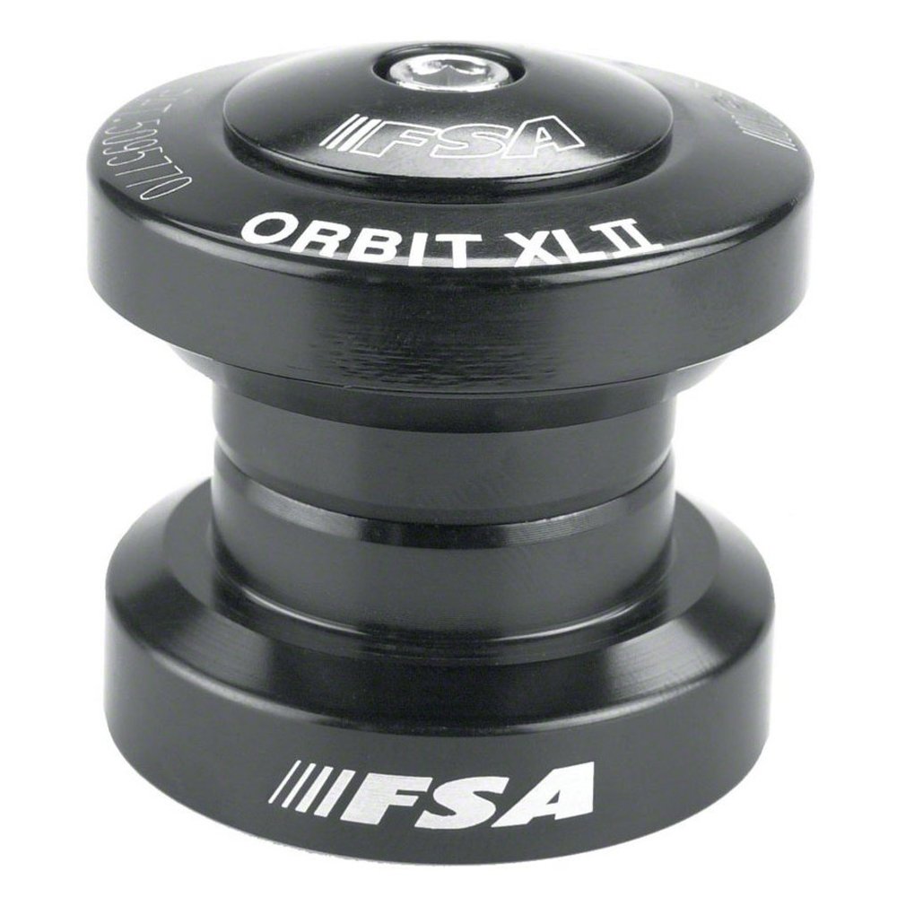 FSA Orbit XL-II 1-1/8" Threadless Headset - Black, CNC Machined 6061/T6 Aluminum, Sealed Cartridge Bearings & 7075 Aluminum Crown Race for Enhanced Durability, Performance & Easy Maintenance