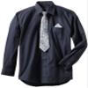 American Exchange Little Boys' Little Dress Shirt With Tie And Pocket Square, Navy, 1 view 1
