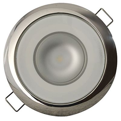 Lumitec Mirage LED Flush Mount Ceiling Down Light - Polished Stainless Steel - White, Red, Blue and Purple, All Non-Dimming - IP67 Rated, Slim Profile, Ideal for Indoor/Outdoor, 113110, 380 Lumens