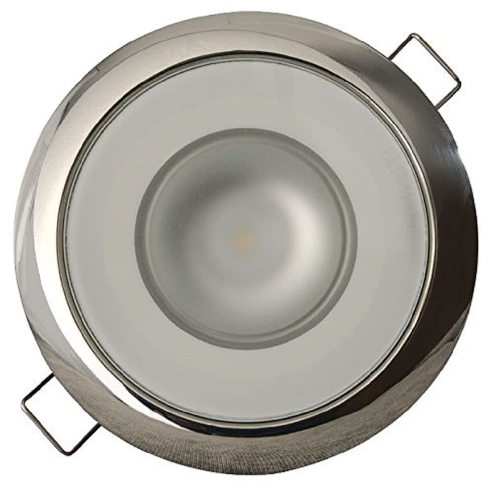 Lumitec Mirage LED Flush Mount Ceiling Down Light - Polished Stainless Steel - White, Red, Blue and Purple, All Non-Dimming - IP67 Rated, Slim Profile, Ideal for Indoor/Outdoor, 113110, 380 Lumens