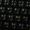 Pashto New Keyboard Stickers for Win 7 with Yellow Lettering ON Transparent Background for Desktop, Laptop and Notebook view 1