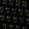 Pashto New Keyboard Stickers for Win 7 with Yellow Lettering ON Transparent Background for Desktop, Laptop and Notebook view 4
