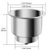 Amarine Made 4pcs Stainless Steel Cup Drink Holder with Drain for Marine Boat RV Camper view 3