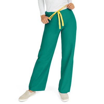 Medline AngelStat Unisex Reversible Drawstring-Waist Scrub Pants, Emerald, Size 3XL, Regular Inseam