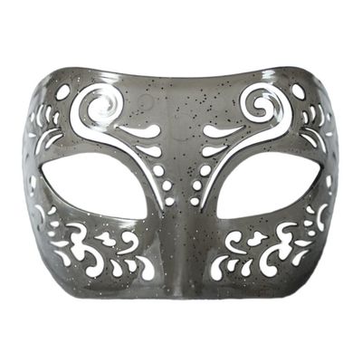 SeasonsTrading Dream Tale Gray Transparent Venetian Masquerade Mask with Glitter - Prom Party