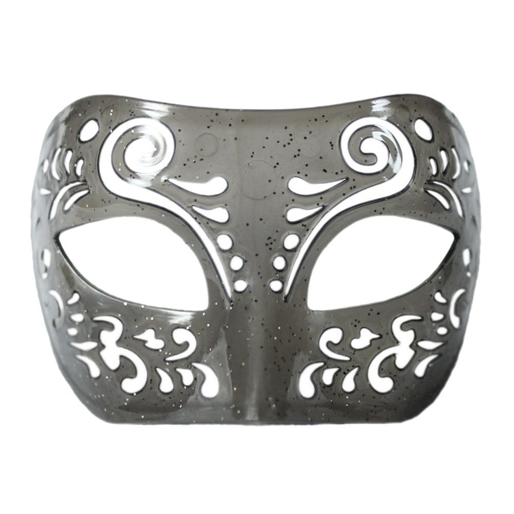 SeasonsTrading Dream Tale Gray Transparent Venetian Masquerade Mask with Glitter - Prom Party