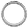 6mm & 8mm His and Hers Tungsten Diamond Wedding Ring Set 3 Stone Horizontal & Vertical Grooves Satin Finish Comfort fit size 4 view 3