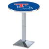 Holland Bar Stool Co. L217-42" Chrome Louisiana Tech Pub Table view 1