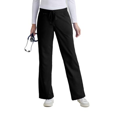 Greys Anatomy by BARCO Classic Riley Scrub Pant for Women  Black, 5-Pocket Mid-Rise Flared Leg Bottoms with Natural Stretch, Soil Release Fabric, and Super-Soft Finish  XXL, Petite Fit