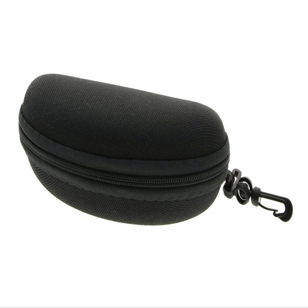 Eyekepper Sunglasses Soft Case Zipper Eyeglasses Case w/Hook & Belt Clip | for Medium to Large Frames | Men & Women (Black,1pc)