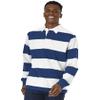 Charles River Apparel Unisex Rugby Shirt, Mens and Womens Cotton Jersey with Classic Stripe Design, Royal/White, XX-Small view 1