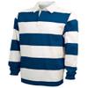 Charles River Apparel Unisex Rugby Shirt, Mens and Womens Cotton Jersey with Classic Stripe Design, Royal/White, XX-Small view 3